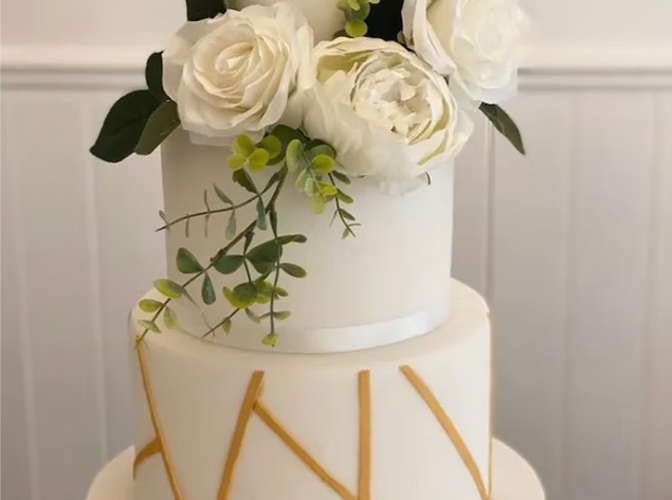 White wedding cake